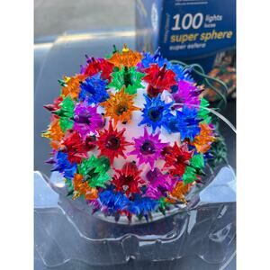 GE 6" Super Sphere 100 lights multi color Starburst